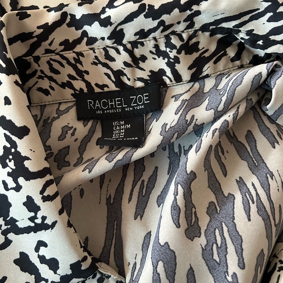 Rachel Zoe Black and Cream Patterned Blouse - Picture 1 of 2